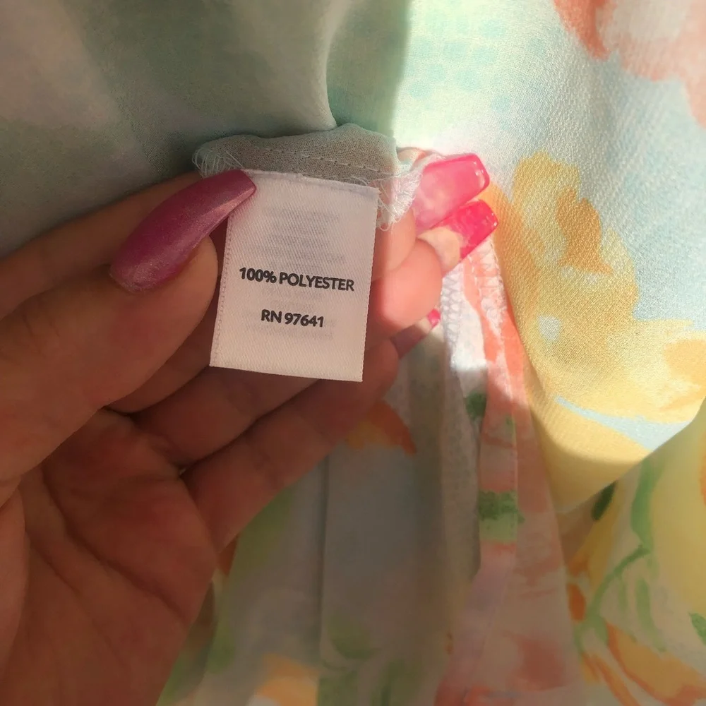 J. Jill Sheer Floral Pastel  Business Casual Blouse - Picture 4 of 7